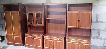 Зал үчүн гарнитуралар: Зал үчүн гарнитур, Шкаф, ДСП, түсү - Күрөң — 3