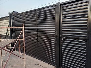 Откатные ворота: Металлические откатные ворота с калиткой - Тип: распашные ворота с — 2