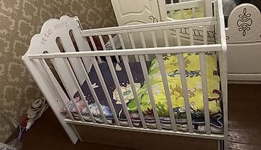 Кровати: Детская кроватка «Little Heart», белая - Классическая деревянная — 2