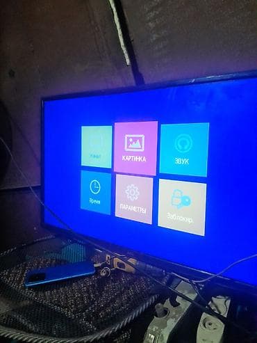 h m 34: LED-телевизор AEG, диагональ около 32–40". Тонкая рамка, плоская — 1