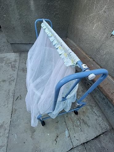детские коляски люльки: Люлька, Б/у, Колыбель, Металл, цвет - Голубой, Самовывоз — 3