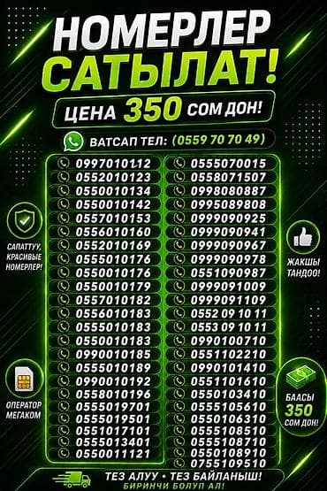 нитки продаю: Продаются красивые мобильные номера MegaCom (Кыргызстан) — 5