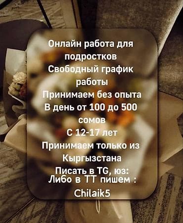 Онлайн‑подработка для подростков (Киргизстан) Принимаем только с