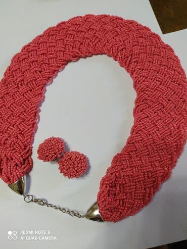 Киреге берилүүчү кийимдер: Ожерелье из бисера и серьги гвоздики,ручная работа,шикарно смотрится и — 6