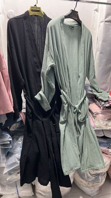 домашние халаты больших размеров: Муслиновые халаты Вафельные халаты Мужские/Женские/Детские 100%хлопок — 1