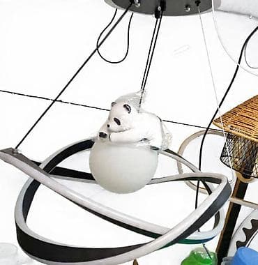 banda panda: Подвесной светильник с фигуркой панды - Декоративный потолочный — 1