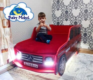 детская кровать в виде машинки: Детская односпальная кровать, Новый, Для девочки, Для мальчика, С матрасом, Бесплатная доставка — 3