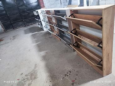 Тумба и подставка для обуви, МДФ, цвет - Белый