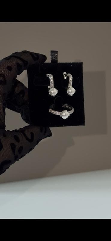 серьги кольца золото: Набор украшений, Проба 925, Женские, Новый — 2