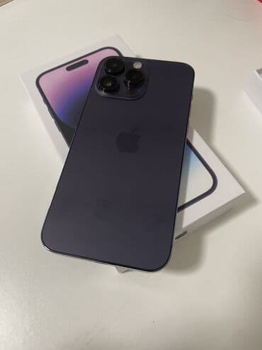 реплика айфон 14: IPhone 14 Pro Max, Б/у, 256 ГБ, Deep Purple, Зарядное устройство, Коробка, 100 % — 1