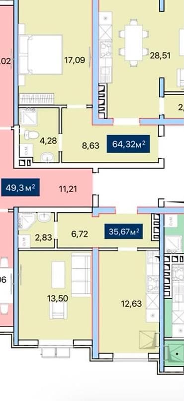 Квартиры: 1 комната, 35 м², Пригородное с. Элитка, 6 этаж, ПСО (под самоотделку) — 2