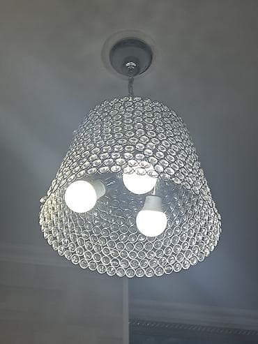 светильник для бильярдной: Подвесная потолочная люстра с декоративным плафоном из множества — 1