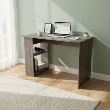 офисный стол ош: Стол рабочий ST002 (Дуб серо-коричневый) Стол рабочий с полками, 2х — 1