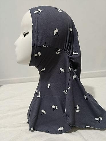 хиджап платок: Хиджаб-капор (сплошной, без завязок), темно-синий. - Форма: цельная — 6