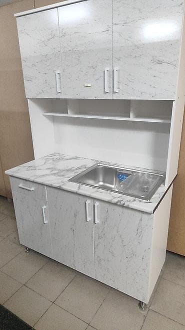 Кухонный гарнитур с мойкой, фасады под мрамор и без мойки - lalafo.kg да Кухонный гарнитур с мойкой, фасады под мрамор и без мойки -