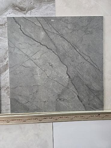 Керамогранитная плитка, серый каменный рисунок - Формат: крупный