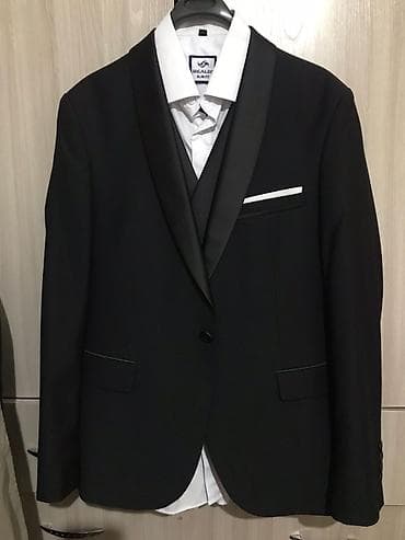 этно рубашка: Мужской парадный костюм-тройка Seven Luxury, силуэт Slim. Состав — 2