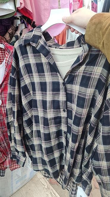 комбинация: Женские рубашки в клетку, свободного кроя - Модель: классическая — 4