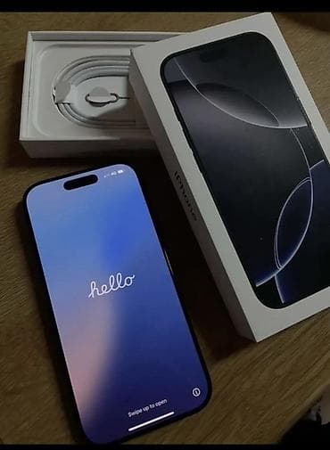 ipone 16: IPhone 16 Pro Max, Б/у, 256 ГБ, Black Titanium, Защитное стекло, Чехол, Зарядное устройство, 94 % — 2