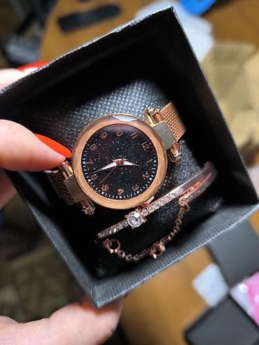 Серьги: Наборы женских часов с браслетами в подарочных коробках. Варианты — 1