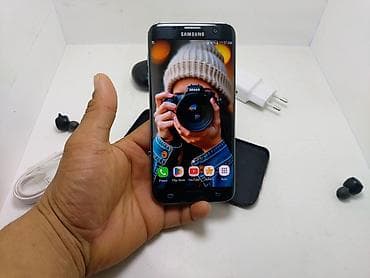 galaxy s 7: Samsung Galaxy S7 Edge, Б/у, 64 ГБ, цвет - Черный, 1 SIM, 2 SIM — 1