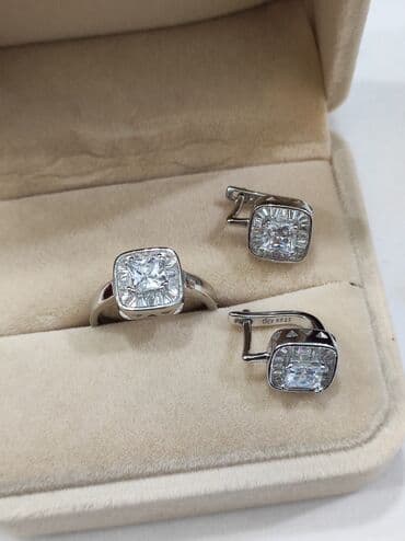 свадебные платья от производителя: Набор украшений, Проба 925, Женские, Новый — 9