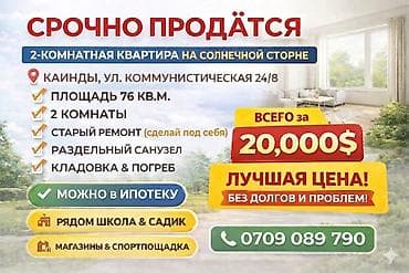 старый вокзал: 2 комнаты, 76 м², Индивидуалка, 1 этаж, Старый ремонт — 1
