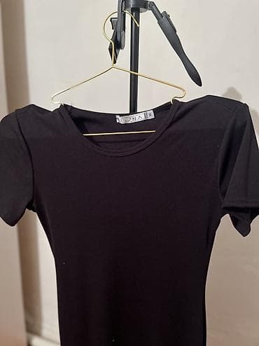 трикотажная: Черное платье LUNA, размер M. - Длина: макси - Крой: приталенный — 1