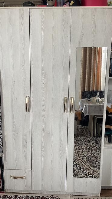 кийим: Шкаф-купе/распашной трехдверный с зеркалом - Материал: ЛДСП с — 2