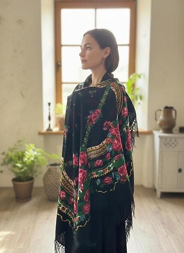 Шарф, Новый, Женские, цвет - Черный