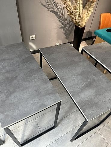 Офисный стол, Нерегулируемый, цвет - Серый, Прямоугольный, Другой материал