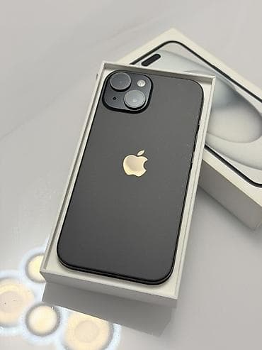IPhone 15, Б/у, 256 ГБ, Черный, Коробка, 85 %