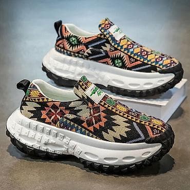 этно стиль: Этнические слипоны-кроссовки с массивной подошвой - Верх: текстиль с — 4