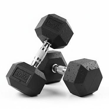 Гантели гексагона́льные с неопреновым/резиновым покрытием, вес — 30 кг at lalafo.kg Гантели гексагона́льные с неопреновым/резиновым покрытием, вес — 30 кг