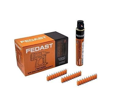 Таңгактоо товарлары: Гвозди дюбель для пистолета Toua, (КОВАНЫЕ) в пачке по 1000 шт+ГАЗ — 1