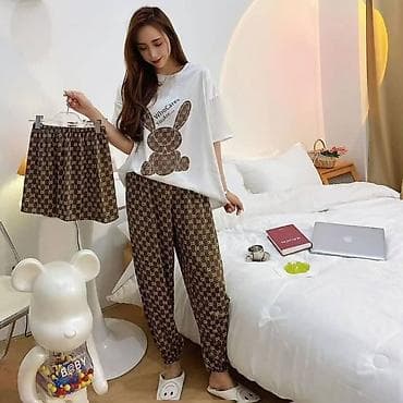 490 от трех штук Пижамный комплект 3 в 1 для дома и сна. Состав