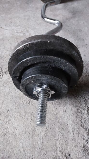 грифы: Продаю штангу, кривой гриф длина 1,2м 2 блина по 10кг 2 блина по 5кг — 2