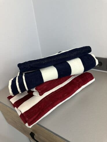 детское полотенце: Полотенца махровые в полоску - Комплект из двух полотенец с — 1