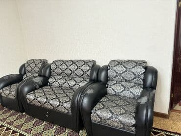 я ищу бу мебель: Зал үчүн гарнитур, Колдонулган, Диван, Жыгач, Акылуу жеткирүү, түсү - Кара — 6