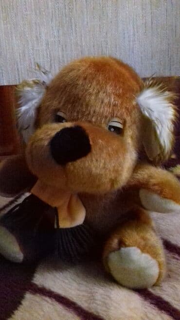 чебурашка из плюшевой пряжи: Новая мягкая игрушка "Собачка Тузик" с шарфиком. Рост - 28см Очень — 1