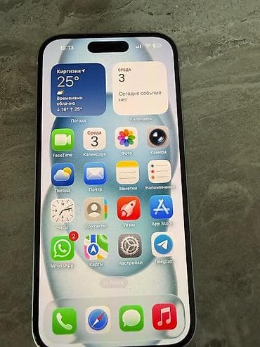 iphone 17 pro mini: IPhone 15, Б/у, 128 ГБ, Голубой, Защитное стекло, Чехол, 100 % — 1