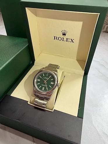 механические: Rolex Oyster Perpetual, зеленый циферблат - Корпус и браслет — 3