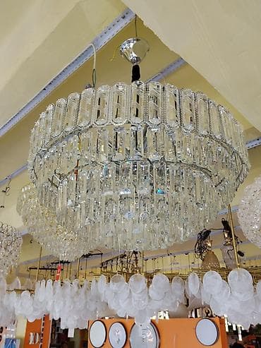 люстры хрустальные: Кристальная подвесная люстра круглой формы - Тип — 1