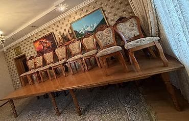 стол и стулья для столовой: Стол и стул для зала, цвет - Коричневый — 1
