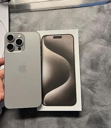 smart wath: IPhone 15 Pro Max, Б/у, 256 ГБ, Natural Titanium, Чехол, Коробка, 85 % — 1