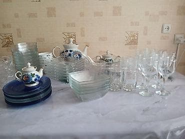 dinner table: Набор посуды для сервировки стола (стекло + фарфор) Состав: - — 2