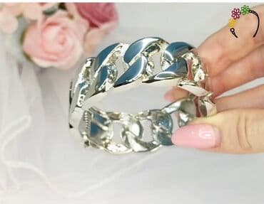 свадебные платья для покрытых: Браслет “цепь” золотистого цвета - Дизайн: крупные звенья-«якорная — 6