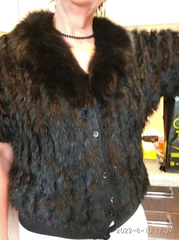 tech fleese: Распродажа манто натуральный мех Кролик на трикотаже.Воротник Писец — 5