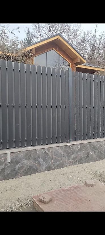 монолит жумуш: Забор жалюзи/штакетник из металла с вертикальными ламелями - — 2