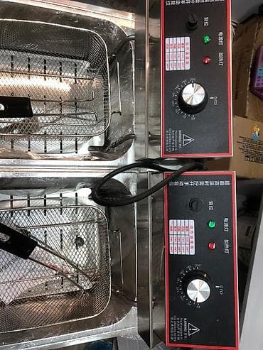 Кафелер, ресторандар үчүн: Двухсекционная электрическая фритюрница из нержавеющей стали - Две — 4